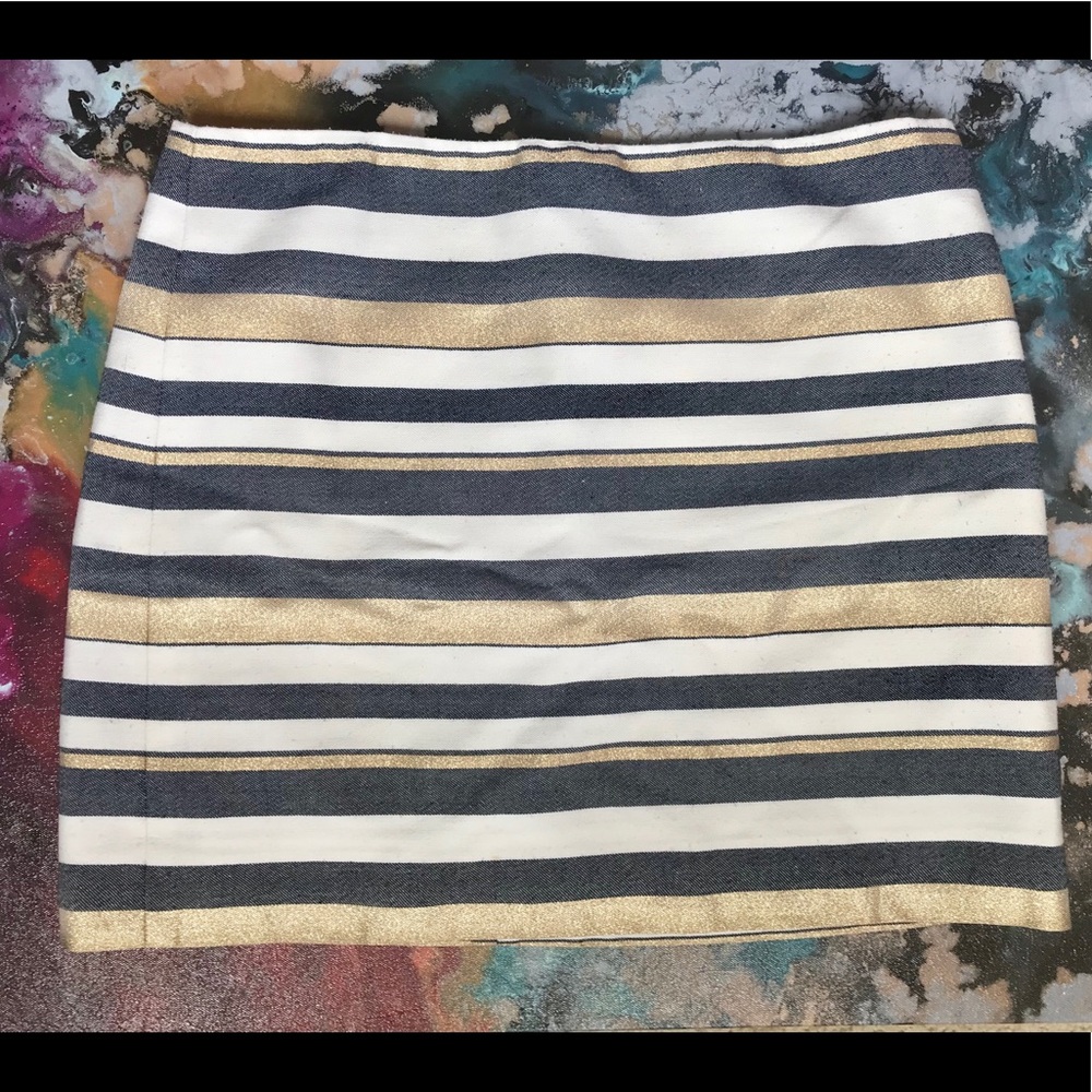 J. Crew gold stripe mini skirt